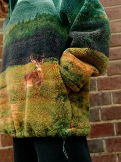 Next Scène Woodland verte - Haut en polaire imprimée en peau de mouton Best