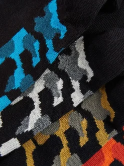 Next - Paquet de chaussettes en coton riche 7 Semelle intérieure noir motif camouflage Best