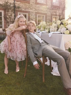 Next Sequinbrodés rose/ou - Peignoir manches longues en maille (4-14ans) Outlet