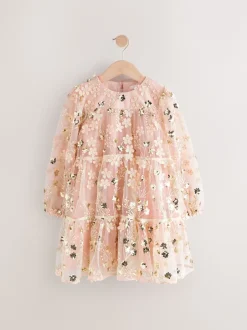Next Sequinbrodés rose/ou - Peignoir manches longues en maille (4-14ans) Outlet