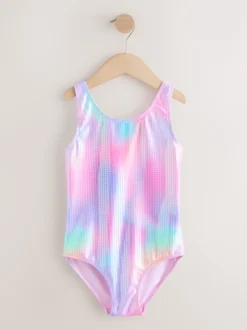 Next Sequins roses arc-en-ciel à paillettes - Maillot de bain à col dégagé (3-16ans) Discount