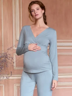 Seraphine Grossesse et Allaitement Pyjamas en jersey de bambou Très doux Ensemble 2 Pieces Sale