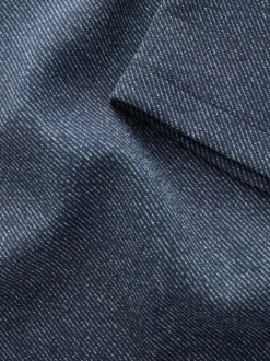 Next Sergé bleu marine - Polo Heritage brossé à motif