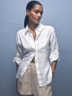 Reiss Short à cordon de serrage en lin mélangé Willow Online