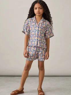 Reiss Short Eva à imprimé chaîne géométrique Clearance