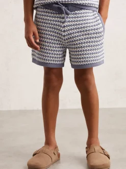 Reiss Short Peter rayé en maille de coton mélangé Online