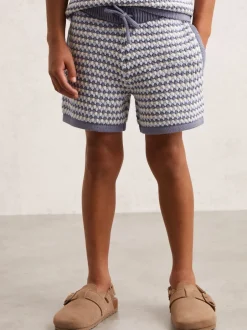 Reiss Short Peter rayé en maille de coton mélangé Outlet