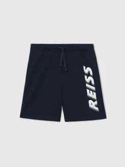 Reiss Short Terek en coton à cordon de serrage et imprimé logo Hot