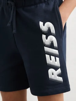 Reiss Short Terek en coton à cordon de serrage et imprimé logo Hot