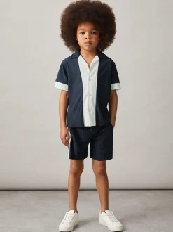 Reiss Short Tino plissé color-block Hot