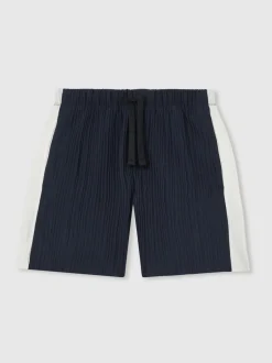 Reiss Short Tino plissé color-block Hot