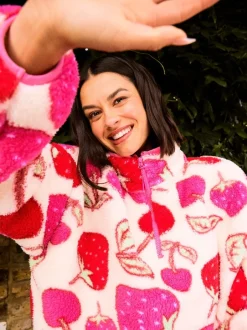 Skinnydip Polaire longue cerise et fraise Online