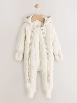 Next Slogan écru Little One Back - Combinaison de bébé matelassée en nylon Outlet