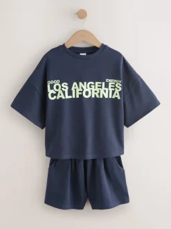 Next Slogan de la marine - Ensemble t-shirt et short épais (3-16ans) Online