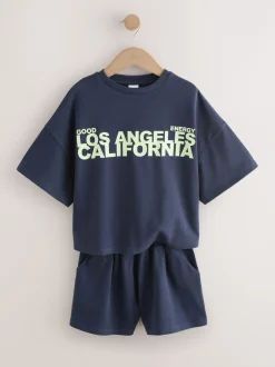 Next Slogan de la marine - Ensemble t-shirt et short épais (3-16ans) Online