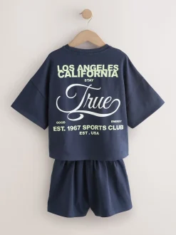 Next Slogan de la marine - Ensemble t-shirt et short épais (3-16ans) Online