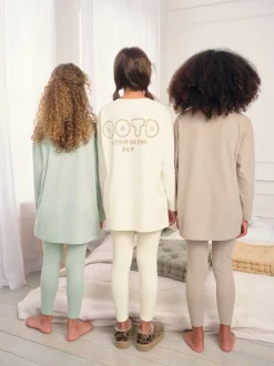 Next Slogan de Neutre - Lot de 3 leggings de pyjama (3-16ans) Outlet