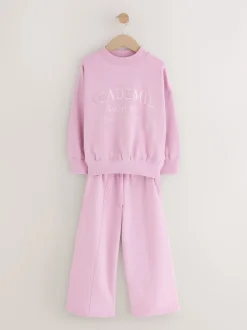 Next Slogan rose - Ensemble Sweat-shirt et jogging ample (3-16ans) Sale