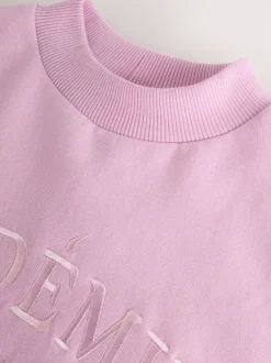 Next Slogan rose - Ensemble Sweat-shirt et jogging ample (3-16ans) Sale