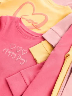 Next Slogan rose/jaune - Lot de 3 pyjamas confortables imprimés (9mois à12ans) Discount