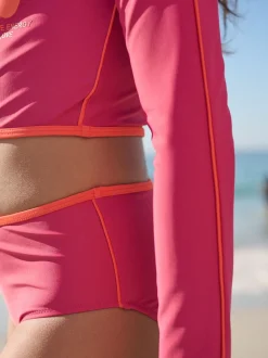 Next Slogan rouge/orange - Bikini à manches longues (3-16ans) Hot