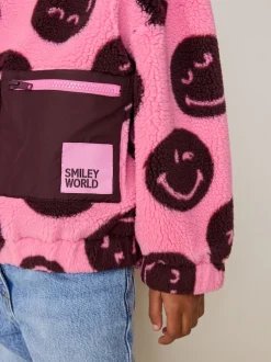 Next Smiley rose/baie - Zip Up Borg Jacket (3-16yrs) Sale