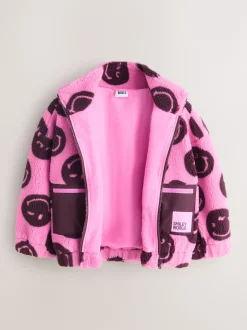 Next Smiley rose/baie - Zip Up Borg Jacket (3-16yrs) Sale