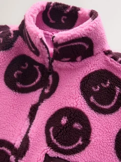 Next Smiley rose/baie - Zip Up Borg Jacket (3-16yrs) Sale