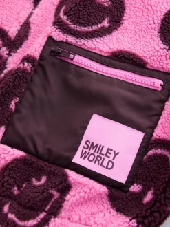 Next Smiley rose/baie - Zip Up Borg Jacket (3-16yrs) Sale