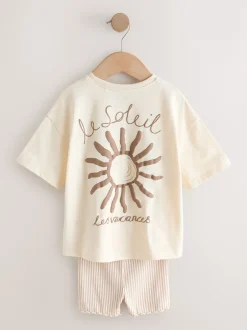 Next Soleil écru - Ensemble t-shirt à manches courtes et short cycliste (3mois7ans) Best