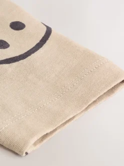 Next Sourire Beige Sable - T-shirt imprimé manches longues 100% coton (3mois-7ans) Sale