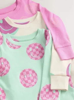 Next - Lot de 3 pyjamas Snuggle (9mois-12ans) Sourire rose/vert Sale