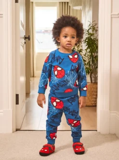 Next Spiderman bleu marine - Pyjama simple en polaire confortable avec licence (12mois10ans)