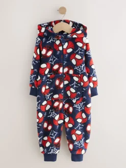Next Spiderman bleu marine/rouge - Tout-en-un sous licence en polaire (9mois à10ans) Outlet