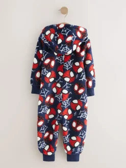 Next Spiderman bleu marine/rouge - Tout-en-un sous licence en polaire (9mois à10ans) Outlet
