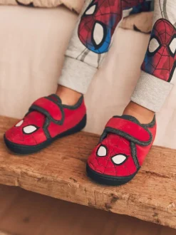 Next Spiderman Marvel rouge - Chaussons imprimés semelle à fermeture tactile Hot