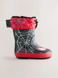 Next Spiderman noir/rouge - Bottes en caoutchouc thermique Thinsulate™ avec extrémité doublée Discount