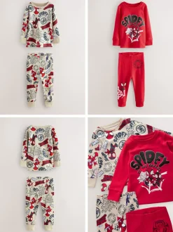 Next Spidey et Friends Rouge/Écru Cream - Lot de 2 pyjamas Snuggle (12mois-8ans)