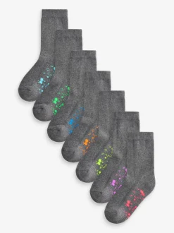 Next Splat gris - Paquet de chaussettes rembourrées en coton riche 7 Discount