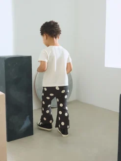 Next - Leggings évasés à côtes (3mths-7yrs) Spot Monochrome Best