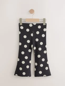 Next - Leggings évasés à côtes (3mths-7yrs) Spot Monochrome Best