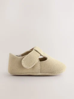 Next Suede de pierre - Leather Bébé T-Bar Chaussures (0-24mths) Sale