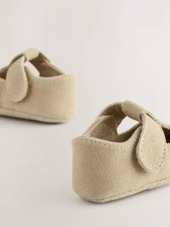 Next Suede de pierre - Leather Bébé T-Bar Chaussures (0-24mths) Sale