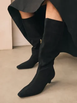 Next Suede noire - Bottes à talons Forever Comfort® à bout pointu Hot