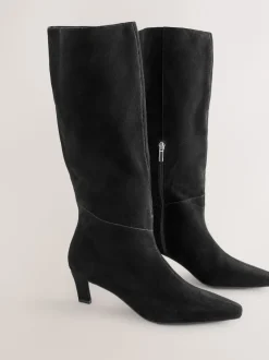 Next Suede noire - Bottes à talons Forever Comfort® à bout pointu Hot
