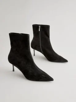 Next Suede noire - Bottes fines à talons et bout pointu Outlet