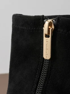 Next Suede noire - Bottines Motionflex à talon bloc Sale