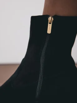 Next Suede noire - Bottines Motionflex à talon bloc Sale