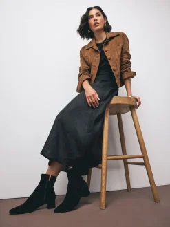 Next Suede noire - Bottines Motionflex à talon bloc Sale