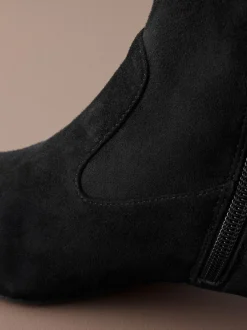 Next Suede noire - Bottines Motionflex à talon bloc Sale